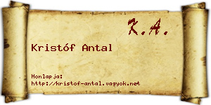 Kristóf Antal névjegykártya